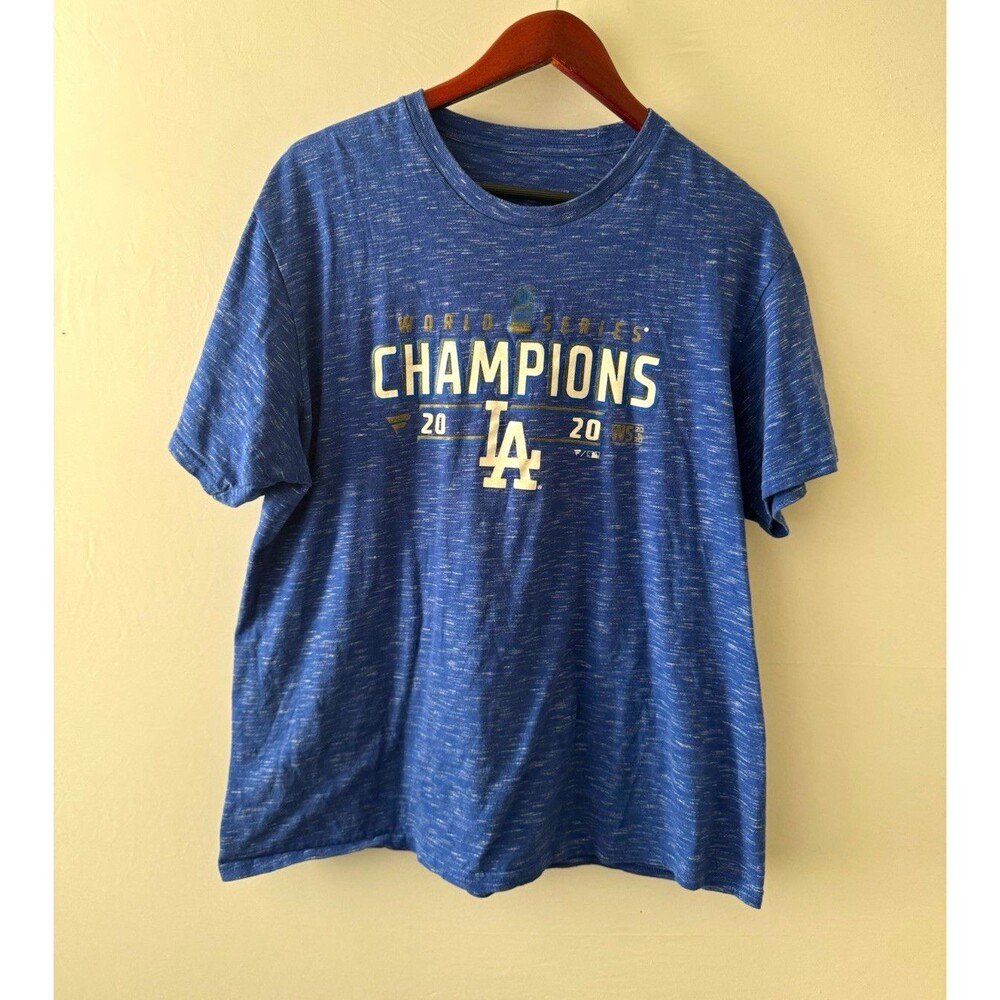 Los Angeles Dodgers 2020 World Series Champions T-Shirt Blue Mens L MLB